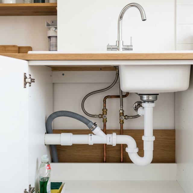 Conexión de fregadero y lavavajillas en cocina reformada Alicante