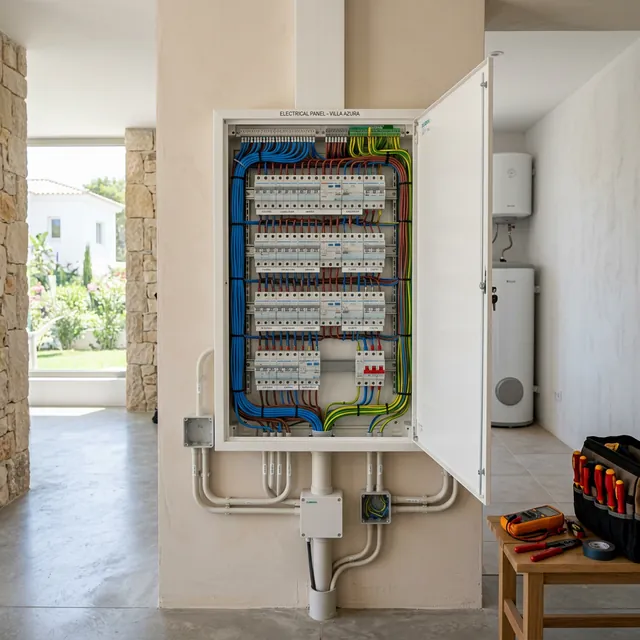 Cuadro eléctrico profesional y sistema de iluminación LED moderno instalado en Alicante