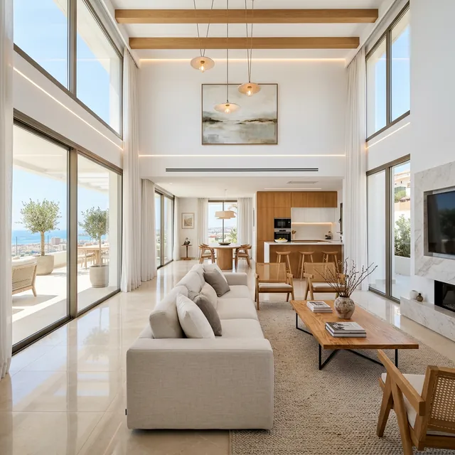 Salón moderno y luminoso tras una reforma integral en Alicante