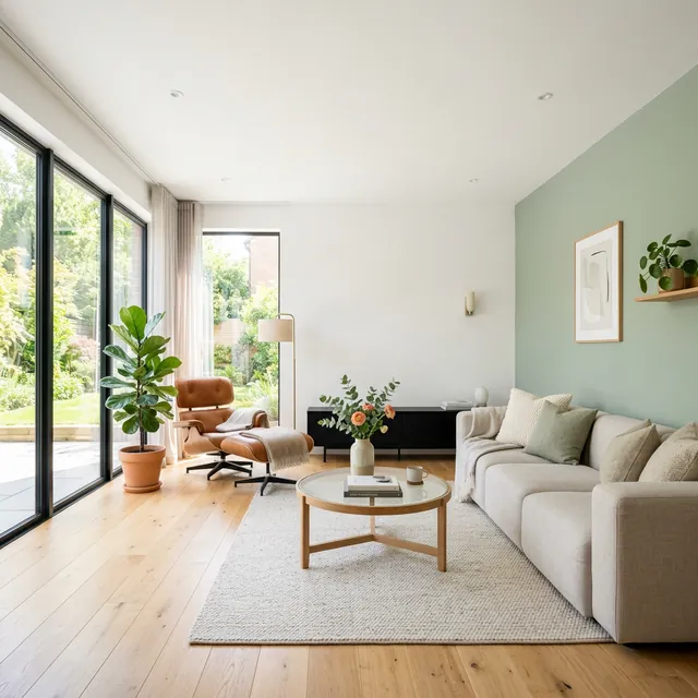 Salón luminoso recién pintado con acabados profesionales en Alicante